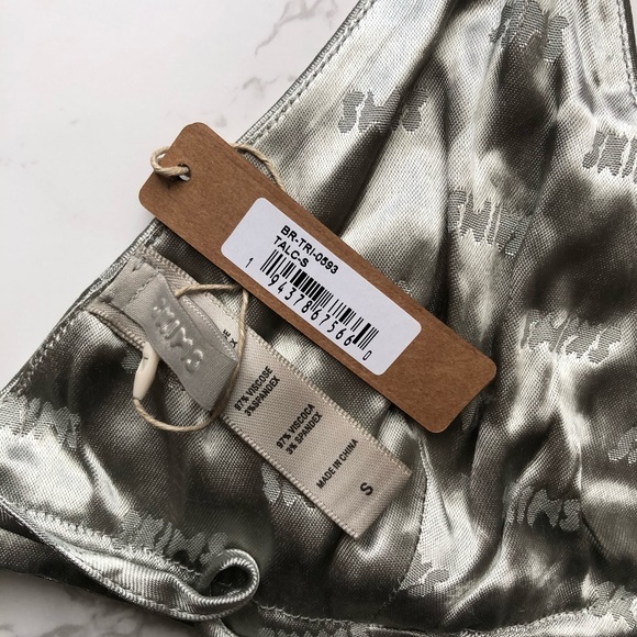 SKIMS Jacquard Talc Silver Triangle Bralette - Picture 3 of 5